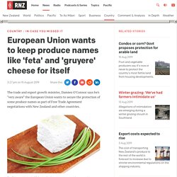 European Union wants to keep produce names like 'feta' and 'gruyere' cheese for itself
