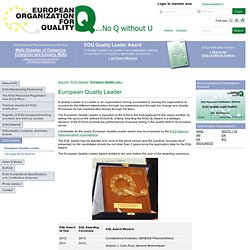 European Quality Leader - EOQ - European Organization for Quality