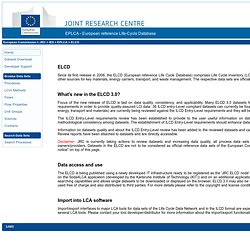 - European reference Life-Cycle Database (ELCD 3.0)