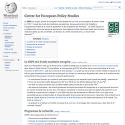 Centre for European Policy Studies