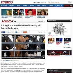 Lifting European Union beef ban may aid transatlantic deal - Adam Behsudi