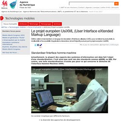 Le projet européen UsiXML (User Interface eXtended Markup Language)