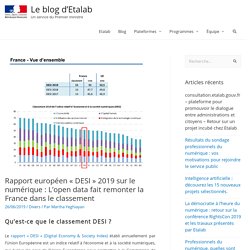 Rapport européen "DESI" 2019 sur le numérique : L'open data fait remonter la France dans le classement