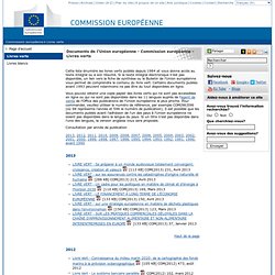 Documents de l'Union européenne - Commission européenne - Livres verts