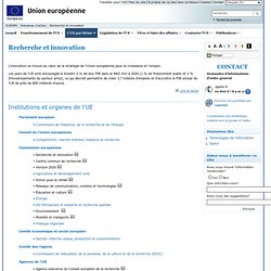 Domaines d'action de l'Union européenne – Recherche et innovation