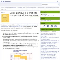 Guide pratique : la mobilité européenne et internationale