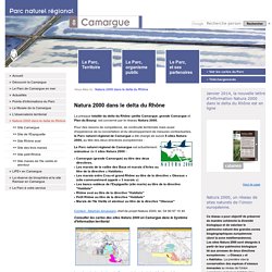 Camargue : Natura 2000 dans le delta du Rhône.Le Parc naturel régional de Camargue est opérateur au titre de la directive européenne Oiseaux et/ou Habitats sur toute la Camargue, pour des sites sur le fleuve Rhône, sur le littoral de la méditerranée,