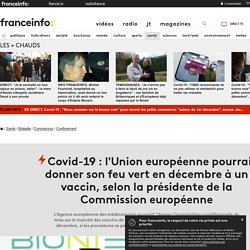 Covid-19 : l'Union européenne pourrait donner son feu vert en décembre à un vaccin, selon la présidente de la Commission européenne
