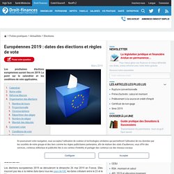 Européennes 2019 : dates des élections et règles de vote