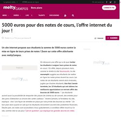 5000 euros pour des notes de cours, l'offre internet du jour