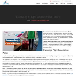 Eurowings Flight Cancellation Policy, Refund & Free Quickly