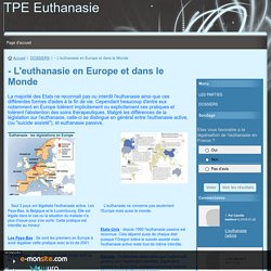 - L'euthanasie en Europe et dans le Monde - TPE Euthanasie