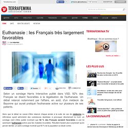 Euthanasie : les Français très largement favorables