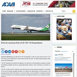 EVA Air receives first of 20 787-10 Dreamliners