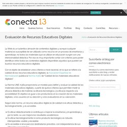 Evaluación de Recursos Educativos Digitales - Conecta 13
