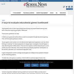 7 ways to evaluate educational games