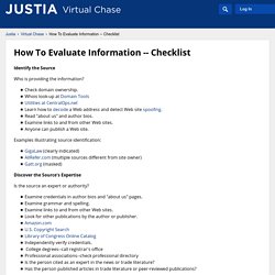 How To Evaluate Information