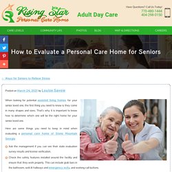 How to Evaluate a Personal Care Home for Seniors