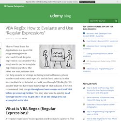 VBA RegEx: How to Evaluate and Use "Regular Expressions"