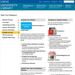 Evaluate Your Info - Start Your Research - Library Guides at University of California, Santa Cruz