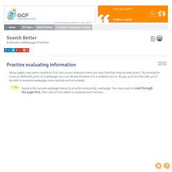 Search Better: Evaluate a Webpage Practice