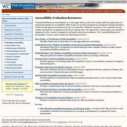 Evaluating Web Sites for Accessibility: Overview