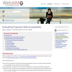 Evaluating Cognitive Web Accessibility