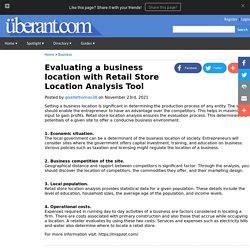 Evaluating a business location with Retail Store Location Analysis Tool
