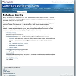 Evaluating e-Learning