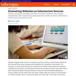 Evaluating Websites as Information Sources
