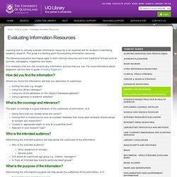 Evaluating Information Resources