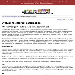 Evaluating Internet Information