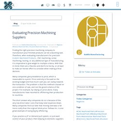 Evaluating Precision Machining Suppliers