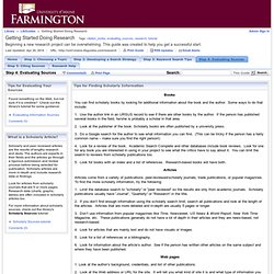 Step 4: Evaluating Sources - Getting Started Doing Research - LibGuides at University of Maine Farmington