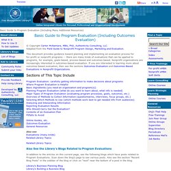 Basic Guide to Program Evaluation (Including Many Additional Resources)