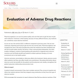 Evaluation of Adverse Drug Reactions - Sollers College