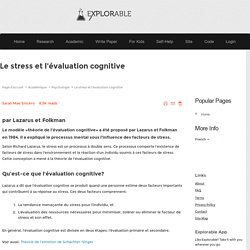 Le stress et l'évaluation cognitive - par Lazarus et Folkman