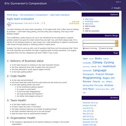 Agile team evaluation - Eric Gunnerson's Compendium