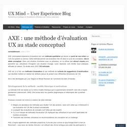 AXE : une méthode d’évaluation UX au stade conceptuel