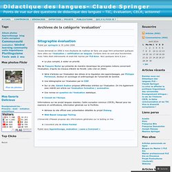 evaluation « Didactique des langues- Claude Springer