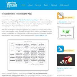 Evaluation Rubric for Educational Apps