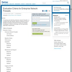 Evaluation Criteria for Enterprise Network Firewalls