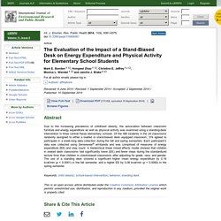 The Evaluation of the Impact of a Stand-Biased Desk on Energy Expenditure and Physical Activity for Elementary School Students