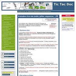 Evaluation d'un site (outils, grilles, séquences…)