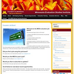 Evaluation Job Board » Minnesota Evaluation Studies Institute