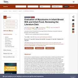 TOXINS 30/07/21 Evaluation of Mycotoxins in Infant Breast Milk and Infant Food, Reviewing the Literature Data