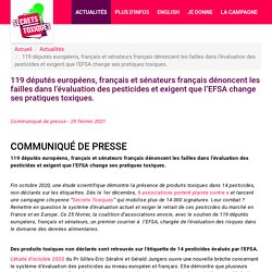 119 députés européens, français et sénateurs français dénoncent les failles dans l’évaluation des pesticides et exigent que l’EFSA change ses pratiques toxiques. - Secrets toxiques