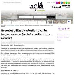 Nouvelles grilles d'évaluation pour les langues vivantes (contrôle continu, tronc commun) — Plurilangues