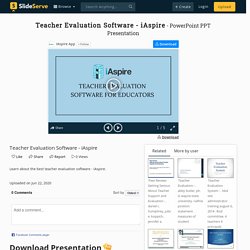 Teacher Evaluation Software - iAspire