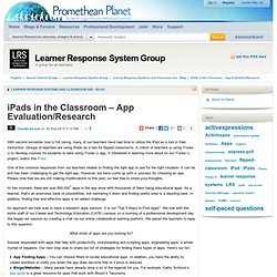 iPads in the Classroom – App Evaluation/Research